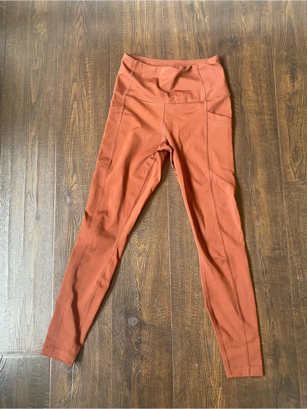 90 Degree By Reflex High-Waist Pocket Leggings - Dark Terracotta (Rust) - Picture 2 of 6